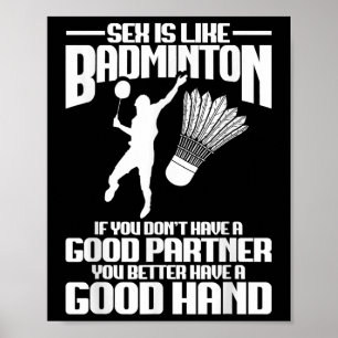 Affiche Joueur de badminton bonne main joueur de volant ba