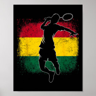 Affiche Joueur de badminton Drapeau ghanéen Ghana
