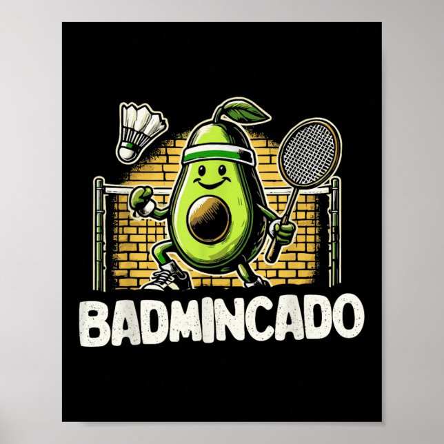 Affiche Joueur de badminton drôle aime la conception de na (Devant)
