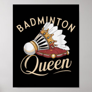 Affiche Joueur de badminton drôle conception d'amour de na