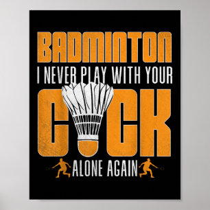 Affiche Joueur de badminton drôle de volants humour sports