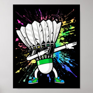 Affiche Joueur de badminton drôle enfants garçons hommes f