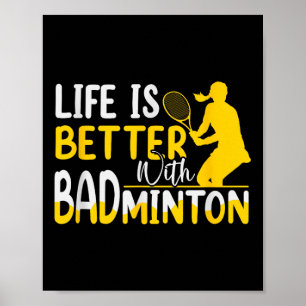Affiche Joueur de badminton en raquette de Volant de badmi