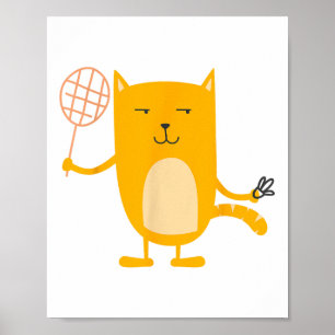 Affiche Joueur de badminton graphique de chat Navette Spor