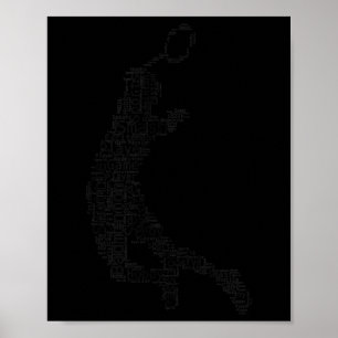 Affiche Joueur de badminton hommes femmes Badminton