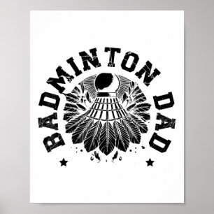 Affiche Joueur de badminton navette astronaute