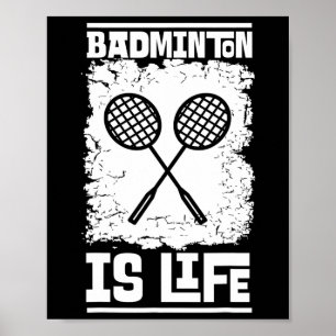 Affiche Joueur de badminton - Navette de raquette Badminto