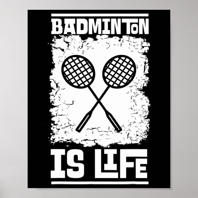 Affiche Joueur de badminton - Navette de raquette Badminto (Devant)