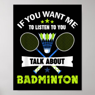 Affiche Joueur de badminton navette parle de badminton