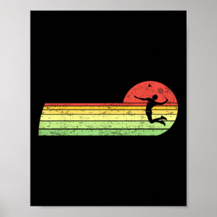 Affiche Joueur de badminton Navette Vintage d'anniversaire