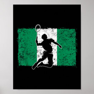 Affiche Joueur de Badminton Nigeria Drapeau nigérian Niger