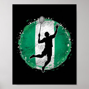 Affiche Joueur de badminton Nigeria Drapeau nigérian Niger