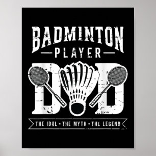 Affiche Joueur de Badminton Papa Joueur de navette Badmint