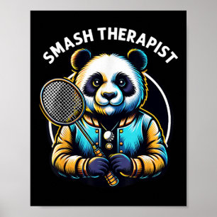 Affiche Joueur de badminton Pun Thérapeute de smash de nav