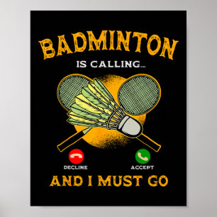 Affiche Joueur de Badminton Racquet Lover Sportsman Athl