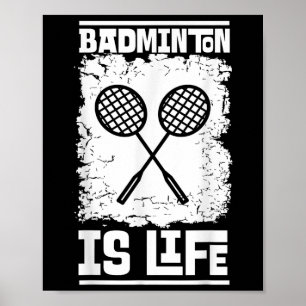 Affiche Joueur de badminton - Raquette Volant Badminton