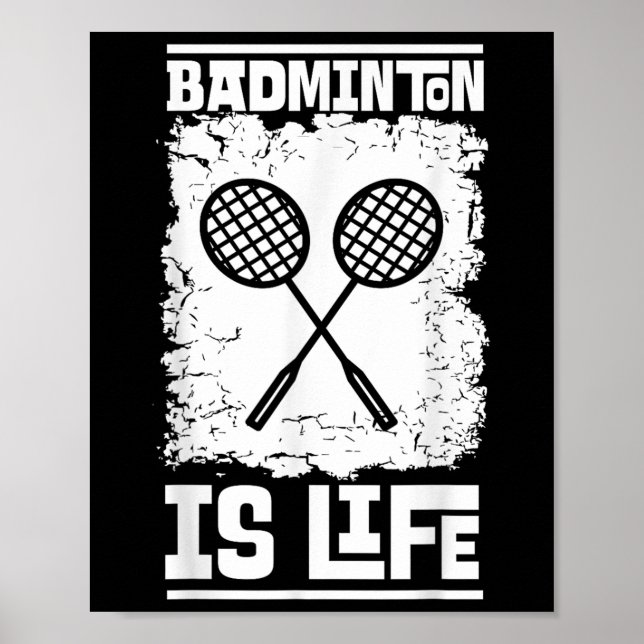Affiche Joueur de badminton - Raquette Volant Badminton  (Devant)