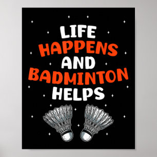 Affiche Joueur de badminton sarcastique jeu match humour b