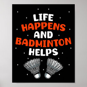 Affiche Joueur de Badminton Sarcastique Match Humour Plais