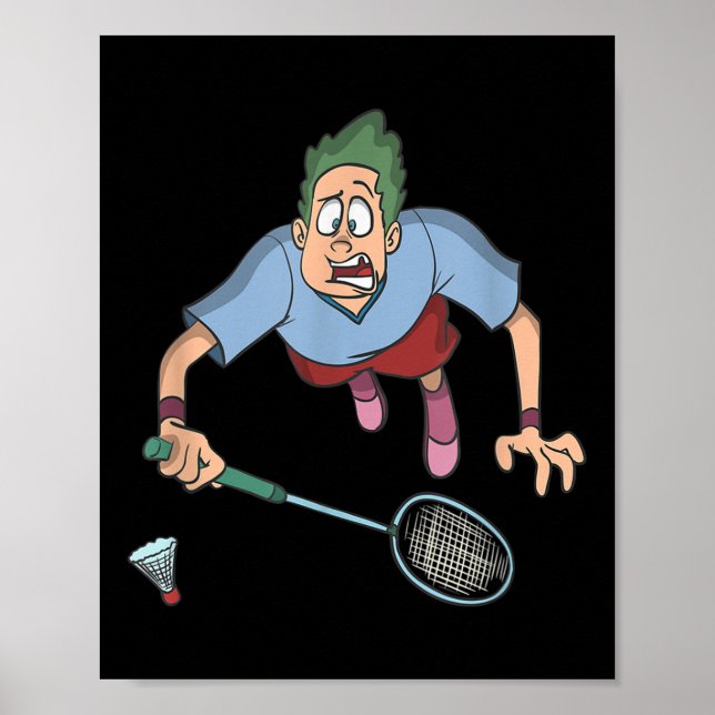 Affiche Joueur de badminton sautant  (Devant)
