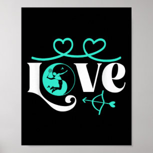 Affiche Joueur de badminton Shuttle Yin-yang-love Badmin