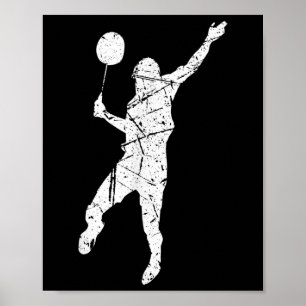 Affiche Joueur de Badminton Sport en détresse Famille spor