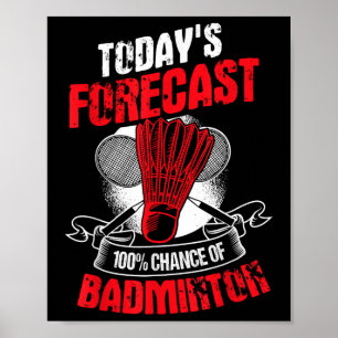 Affiche Joueur de badminton Sportif Athlète Jeu Raquette L