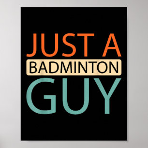 Affiche Joueur de badminton sur le court - Volant Juste un