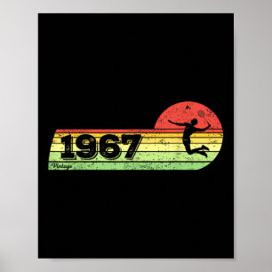 Affiche Joueur de badminton Vintage 1967 Birthday Shuttle