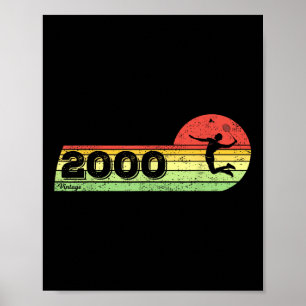 Affiche Joueur de badminton Vintage 2000 Birthday Shuttle 