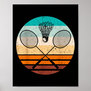Affiche Joueur de badminton vintage Badminton