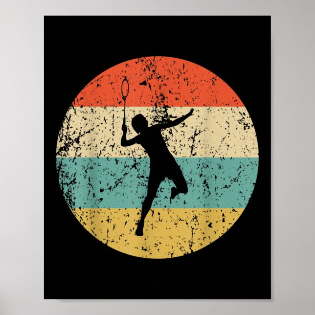 Affiche Joueur de badminton vintage rétro Badminton  (Devant)