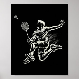 Affiche Joueur de badminton volant
