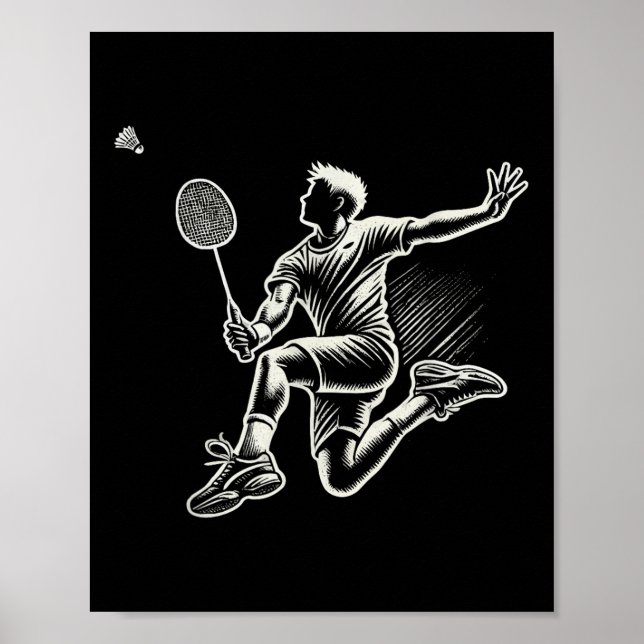 Affiche Joueur de badminton volant  (Devant)