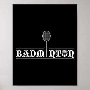 Affiche Joueur de badminton vrais hommes équipe navette en