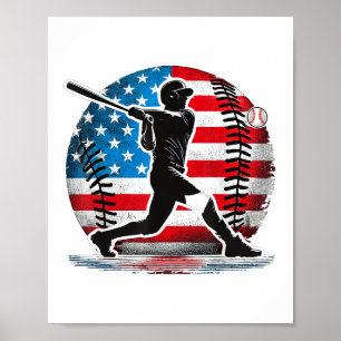 Affiche Joueur de baseball américain avec les États-Unis