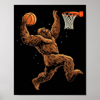 Affiche Joueur de baseball Bigfoot Sasquatch drôle Bball