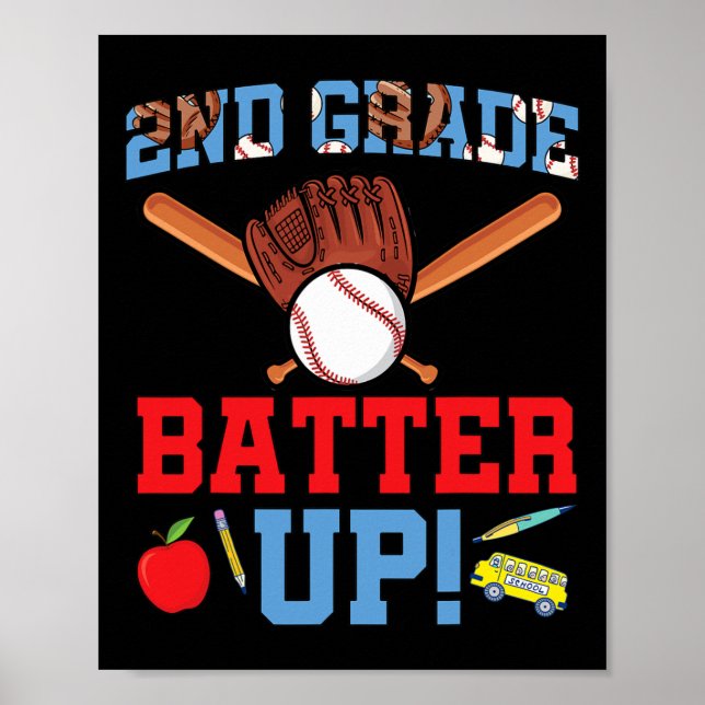 Affiche Joueur de baseball de 2e année Premier jour de l'é (Devant)