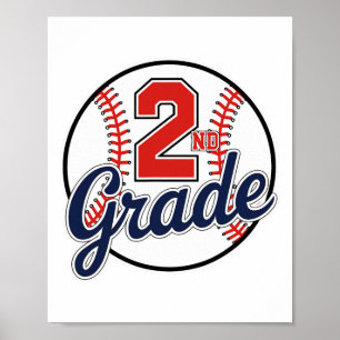 Affiche Joueur de baseball de 2e année Retour à l'école Jo