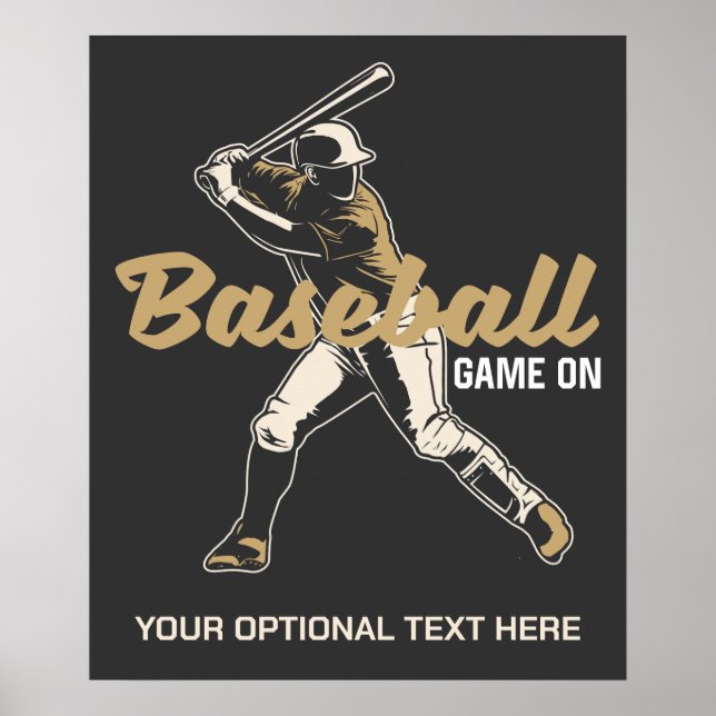 Affiche Joueur de baseball de texte et de couleur personna (Devant)
