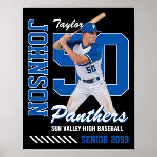 Affiche Joueur de baseball Maillot personnalisé Numéro de