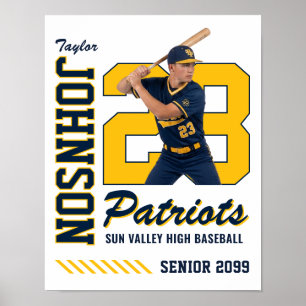 Affiche Joueur de baseball Maillot personnalisé Photo Numé