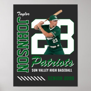 Affiche Joueur de baseball Maillot personnalisé Photo Numé
