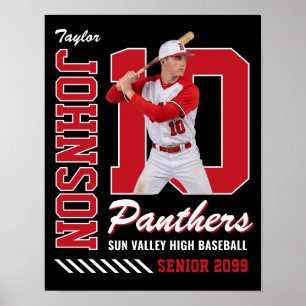Affiche Joueur de baseball Maillot personnalisé Photo Numé