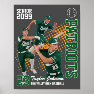 Affiche Joueur de baseball senior Collage de photos person