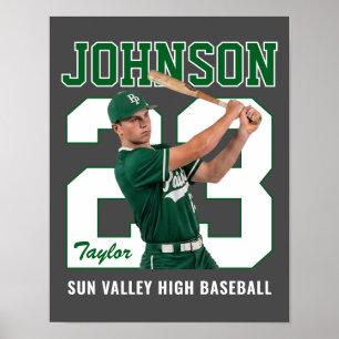 Affiche Joueur de baseball senior numéro photo personnalis