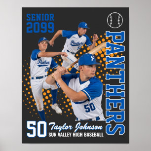 Affiche Joueur de baseball senior Photo personnalisée