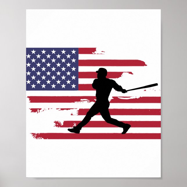Affiche Joueur de baseball Silhouette (Devant)