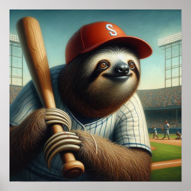 Affiche Joueur de baseball Sloth (Devant)