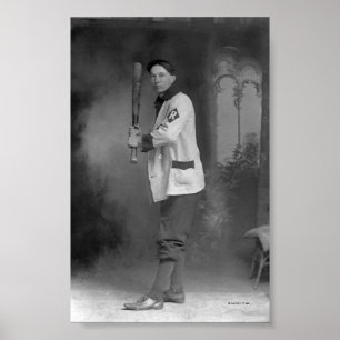 Affiche Joueur de baseball tenant Bat